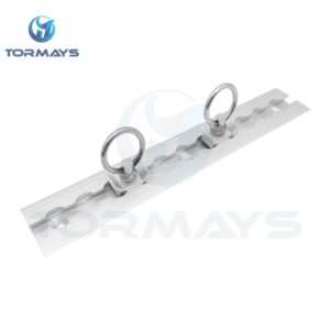 Aluminum L track airline cargo rail with O ring fittings for van cargo securing